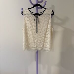 Vince Camuto Cream Lace Sleeveless Blouse